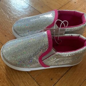 Toddler Silver Glitter Sneakers